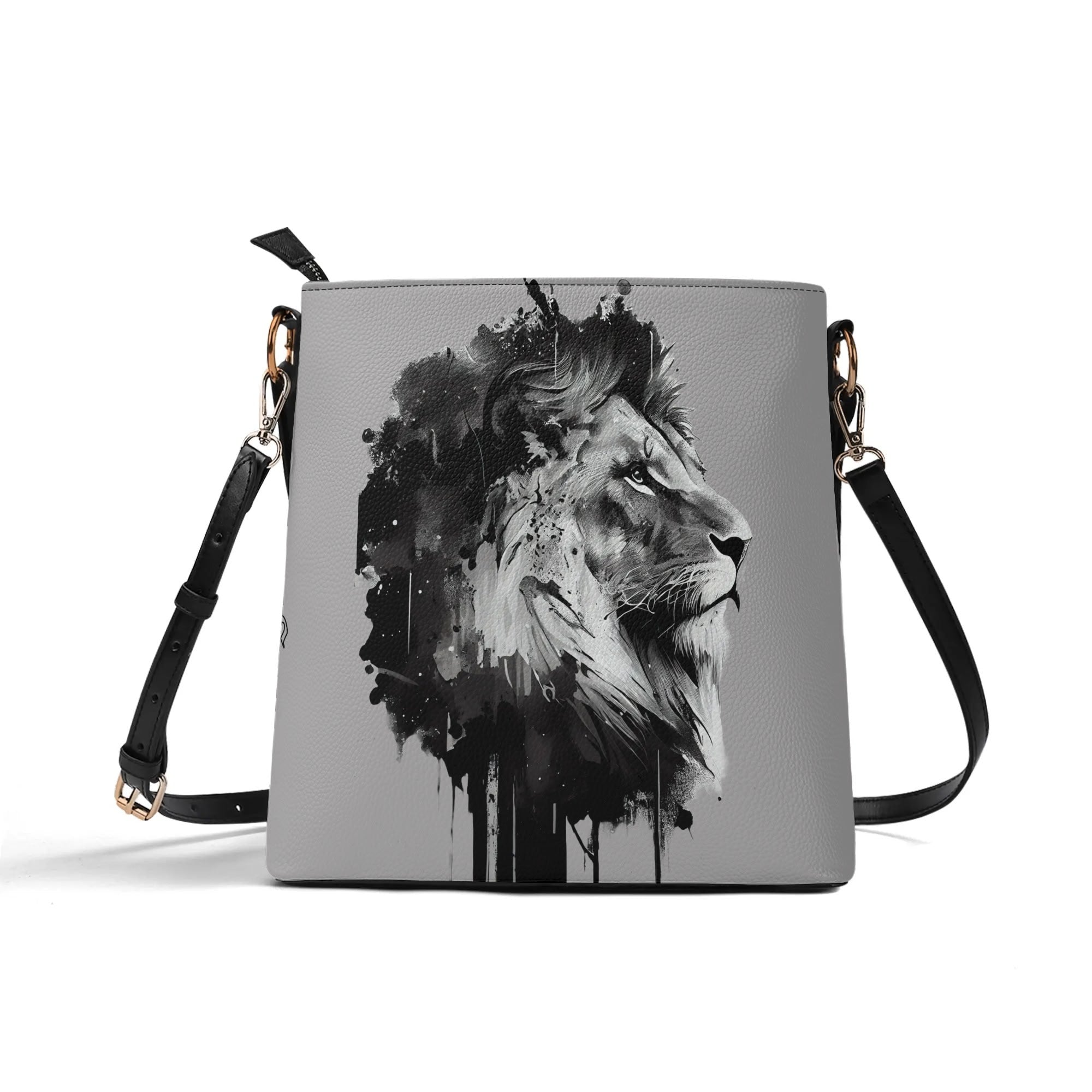 BOLD AS A LION- Womens PU Bucket Bag Shoulder Bag, FREE SHIPPING