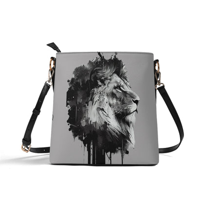 BOLD AS A LION- Womens PU Bucket Bag Shoulder Bag, FREE SHIPPING