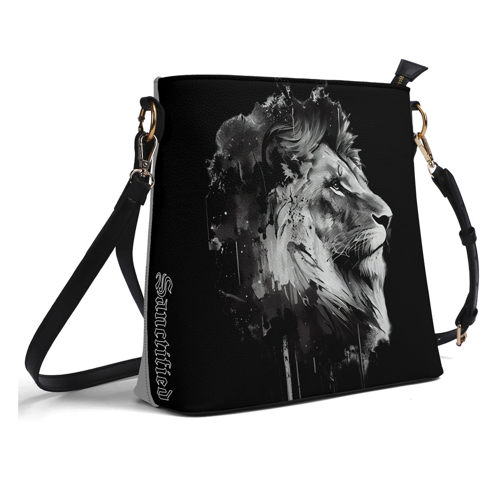 BOLD AS A LION- Womens PU Bucket Bag Shoulder Bag, FREE SHIPPING