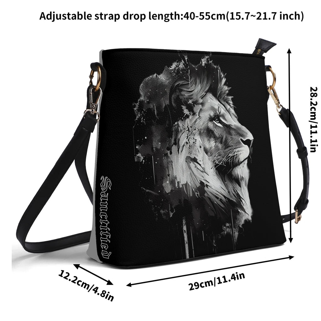 BOLD AS A LION- Womens PU Bucket Bag Shoulder Bag, FREE SHIPPING