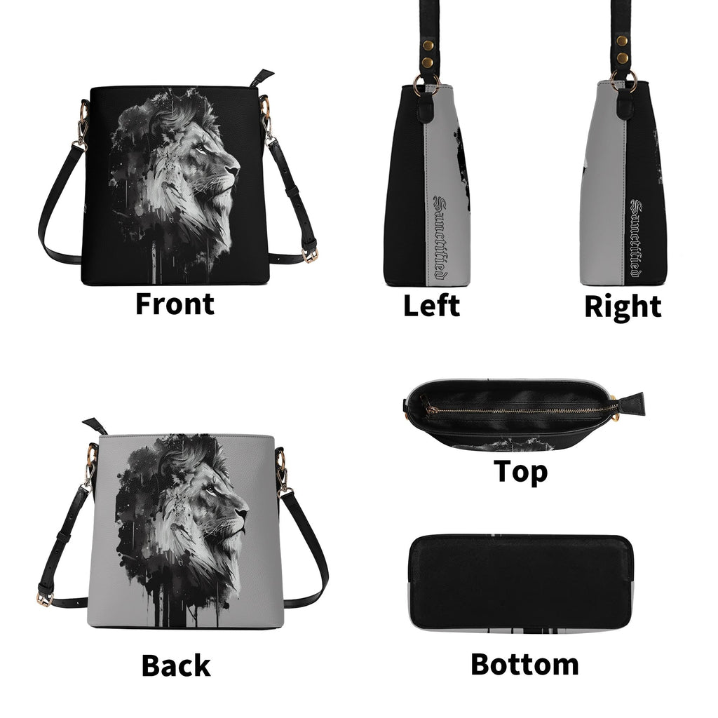 BOLD AS A LION- Womens PU Bucket Bag Shoulder Bag, FREE SHIPPING