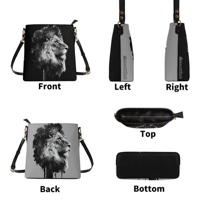 BOLD AS A LION- Womens PU Bucket Bag Shoulder Bag, FREE SHIPPING