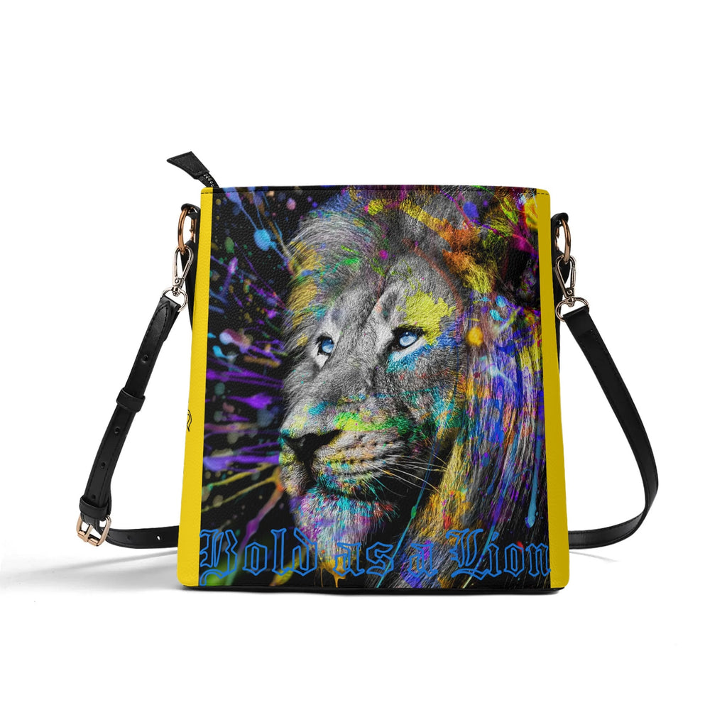 BOLD AS A LION- Womens PU Bucket Bag Shoulder Bag, FREE SHIPPING