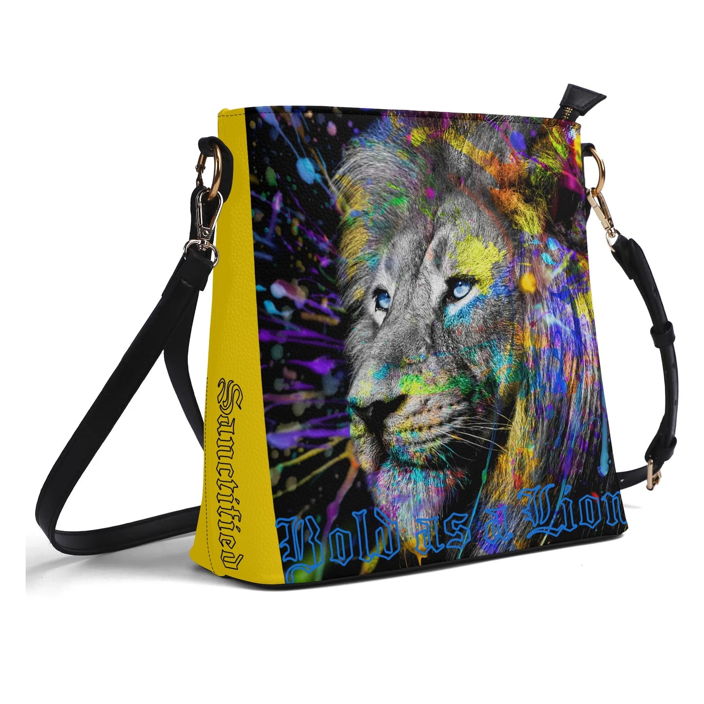 BOLD AS A LION- Womens PU Bucket Bag Shoulder Bag, FREE SHIPPING