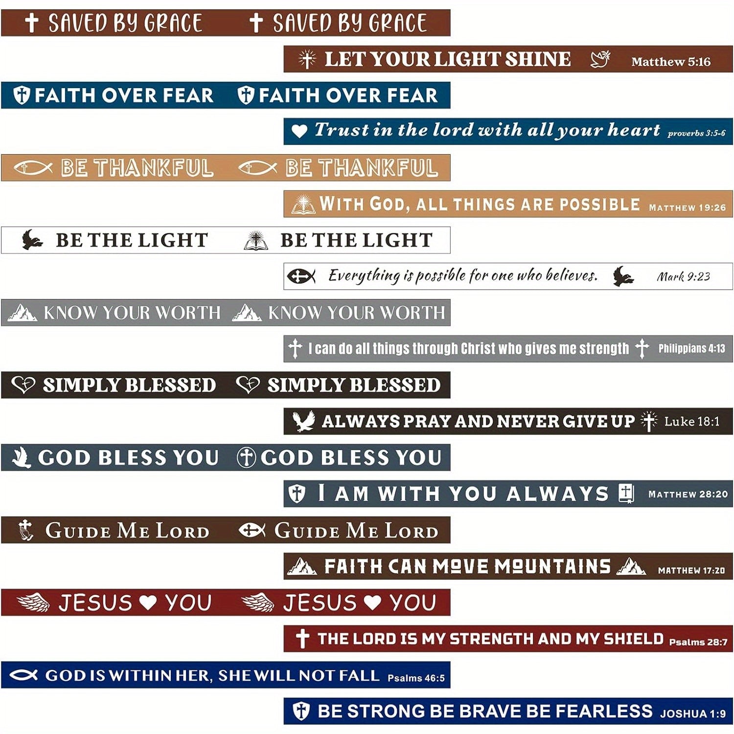 10/20 Pack Silicone Wristbands with Bible Verses - Comfortable Faith-Based
