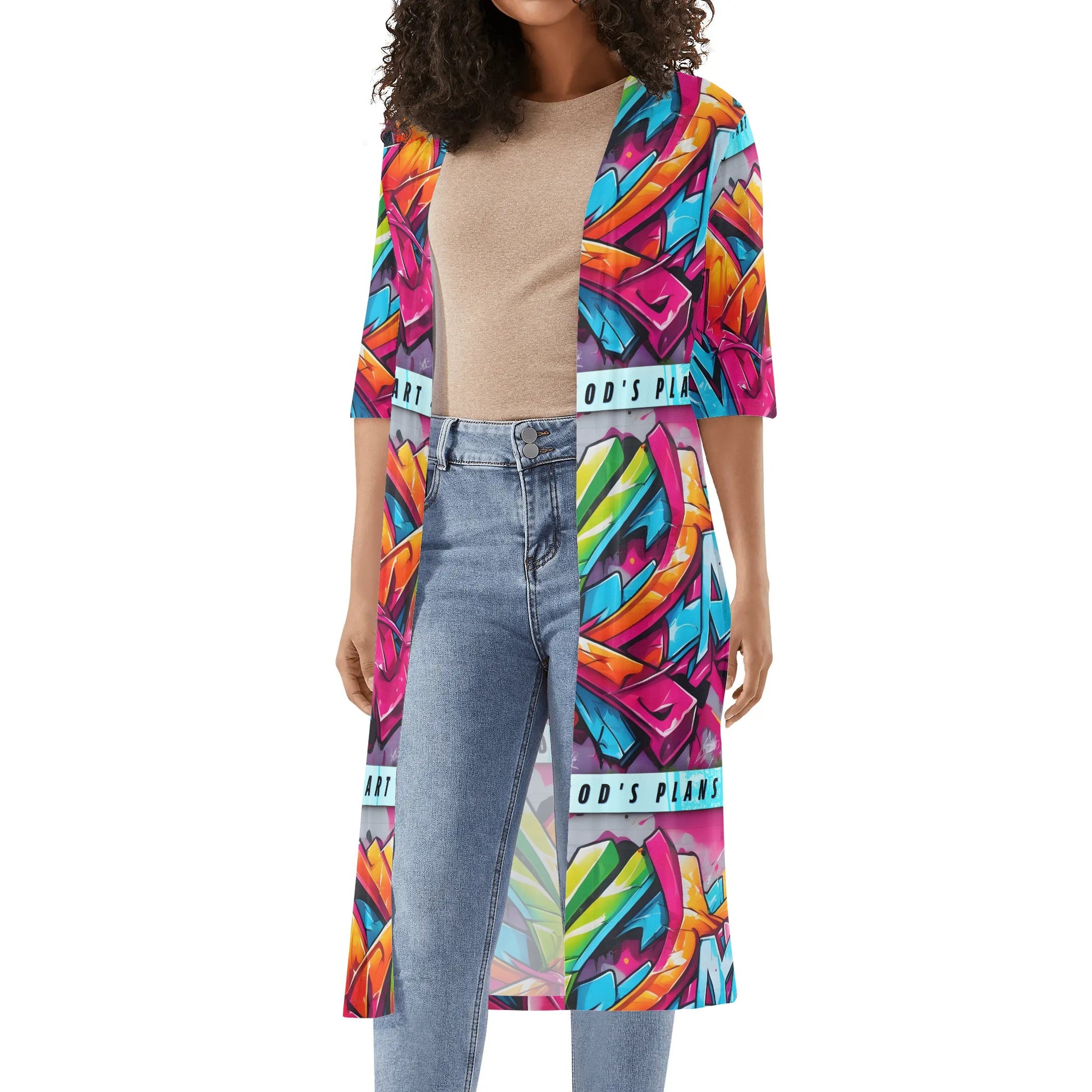 SANCTIFIED- Womens Half Sleeve Kimono Cardigan, FREE SHIPPING