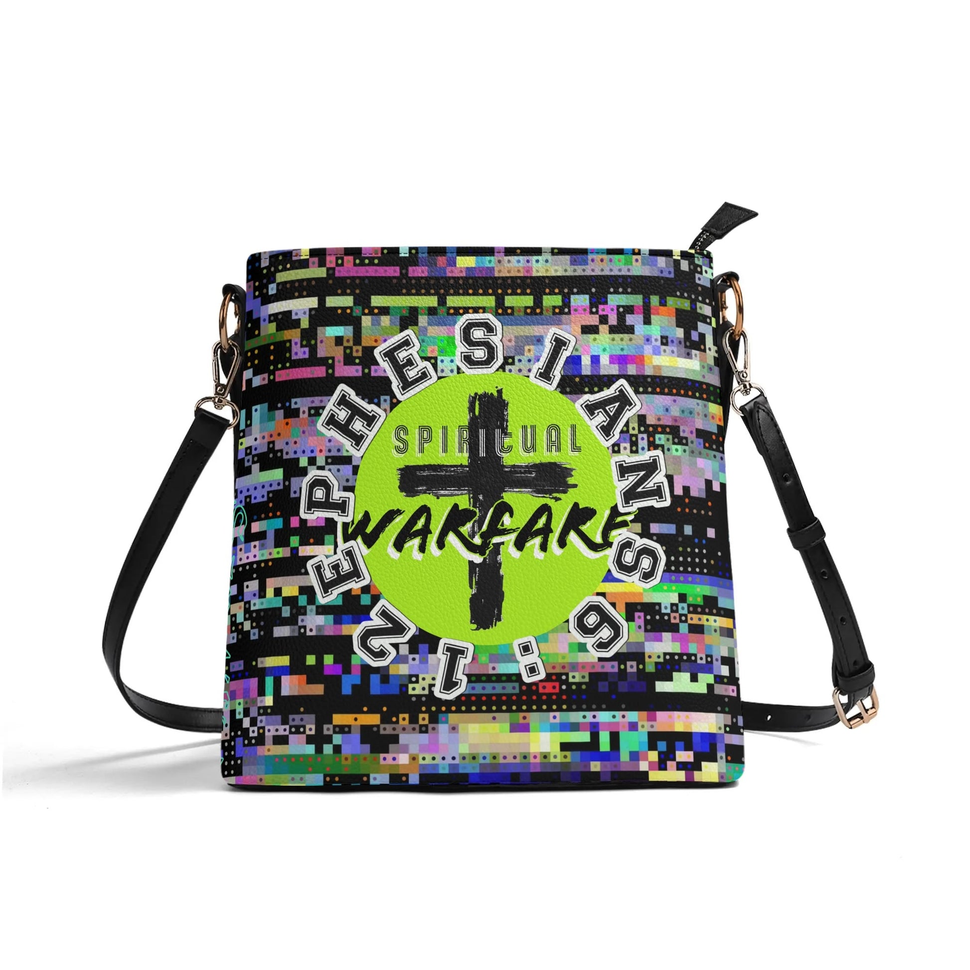 SPIRITUAL WARFARE- Womens PU Bucket Bag Shoulder Bag, FREE SHIPPING