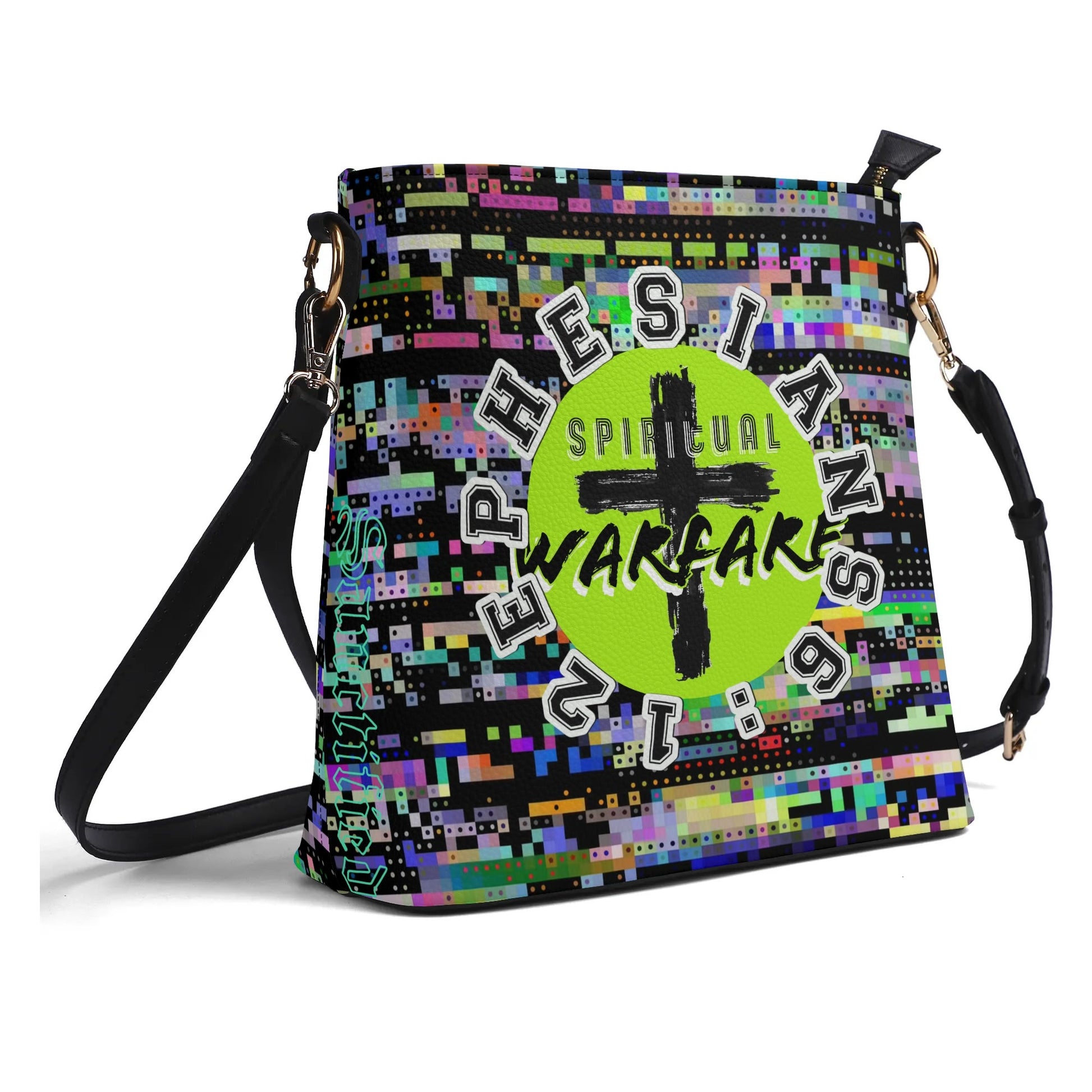 SPIRITUAL WARFARE- Womens PU Bucket Bag Shoulder Bag, FREE SHIPPING