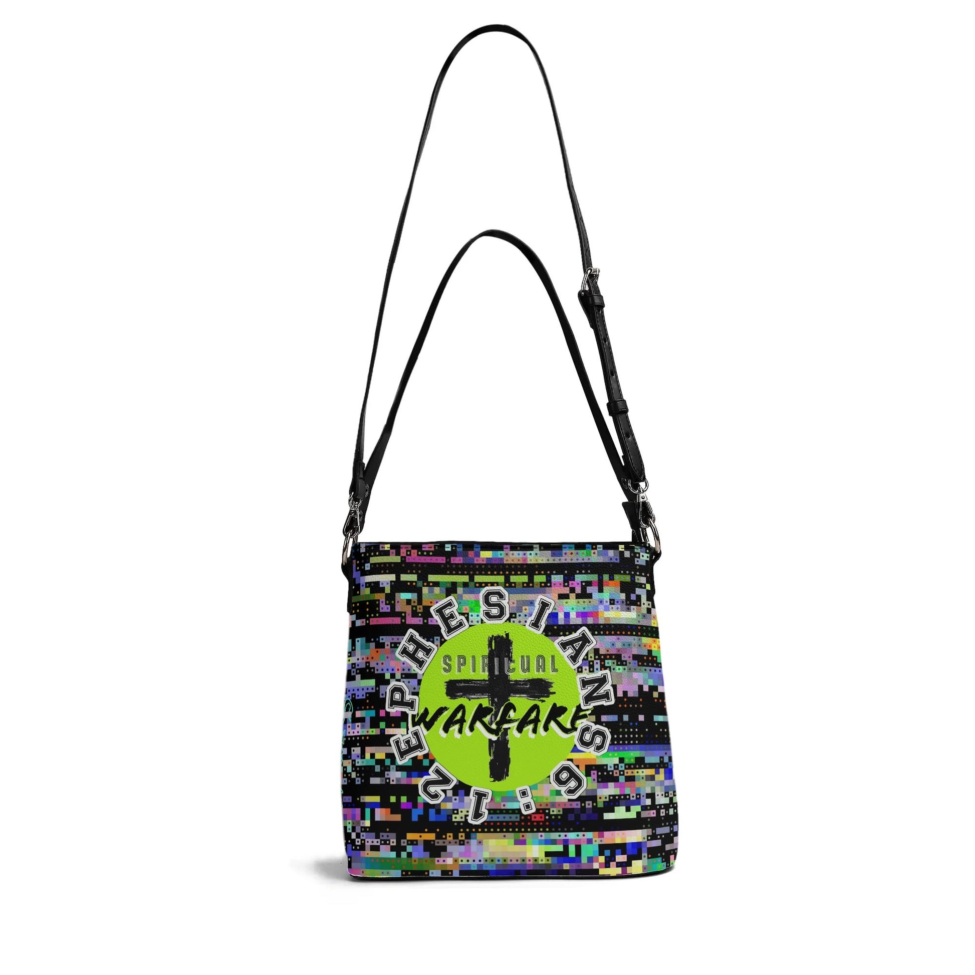 SPIRITUAL WARFARE- Womens PU Bucket Bag Shoulder Bag, FREE SHIPPING