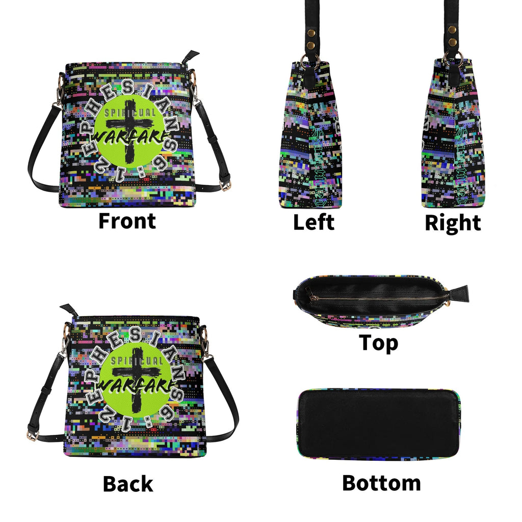 SPIRITUAL WARFARE- Womens PU Bucket Bag Shoulder Bag, FREE SHIPPING