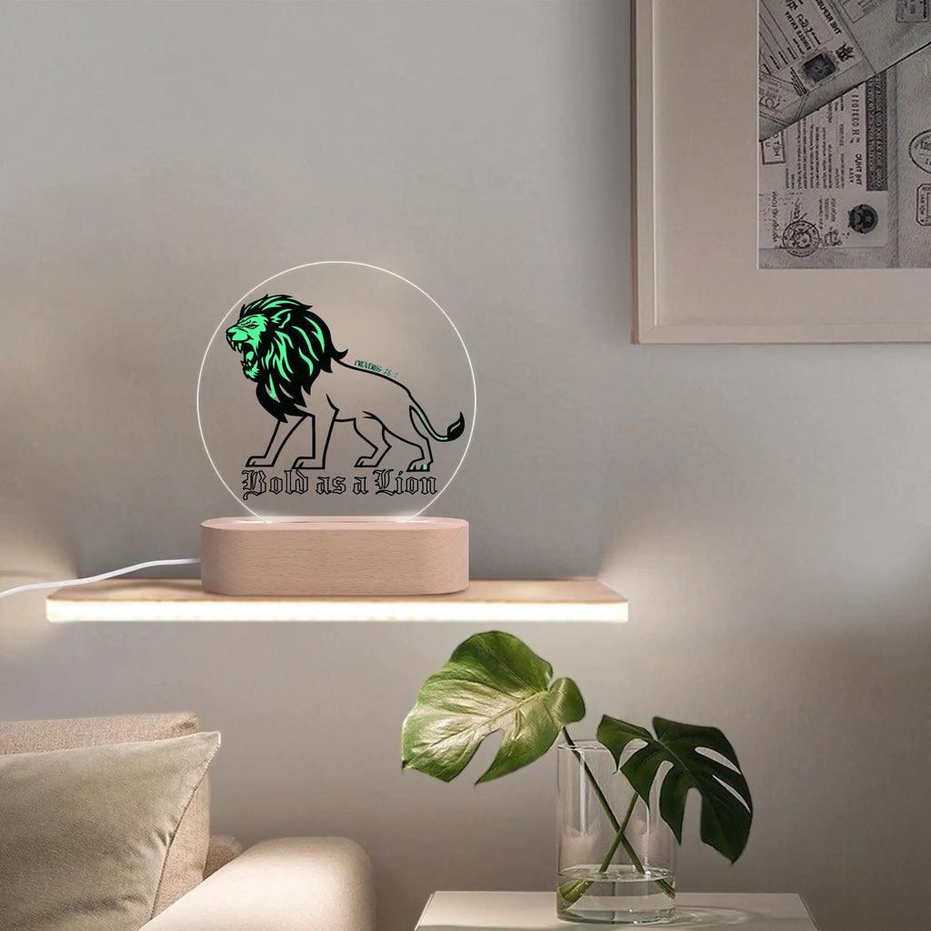 BOLD AS A LION-  Acrylic Round Lamp Night Light Home Decor, FREE SHIPPING