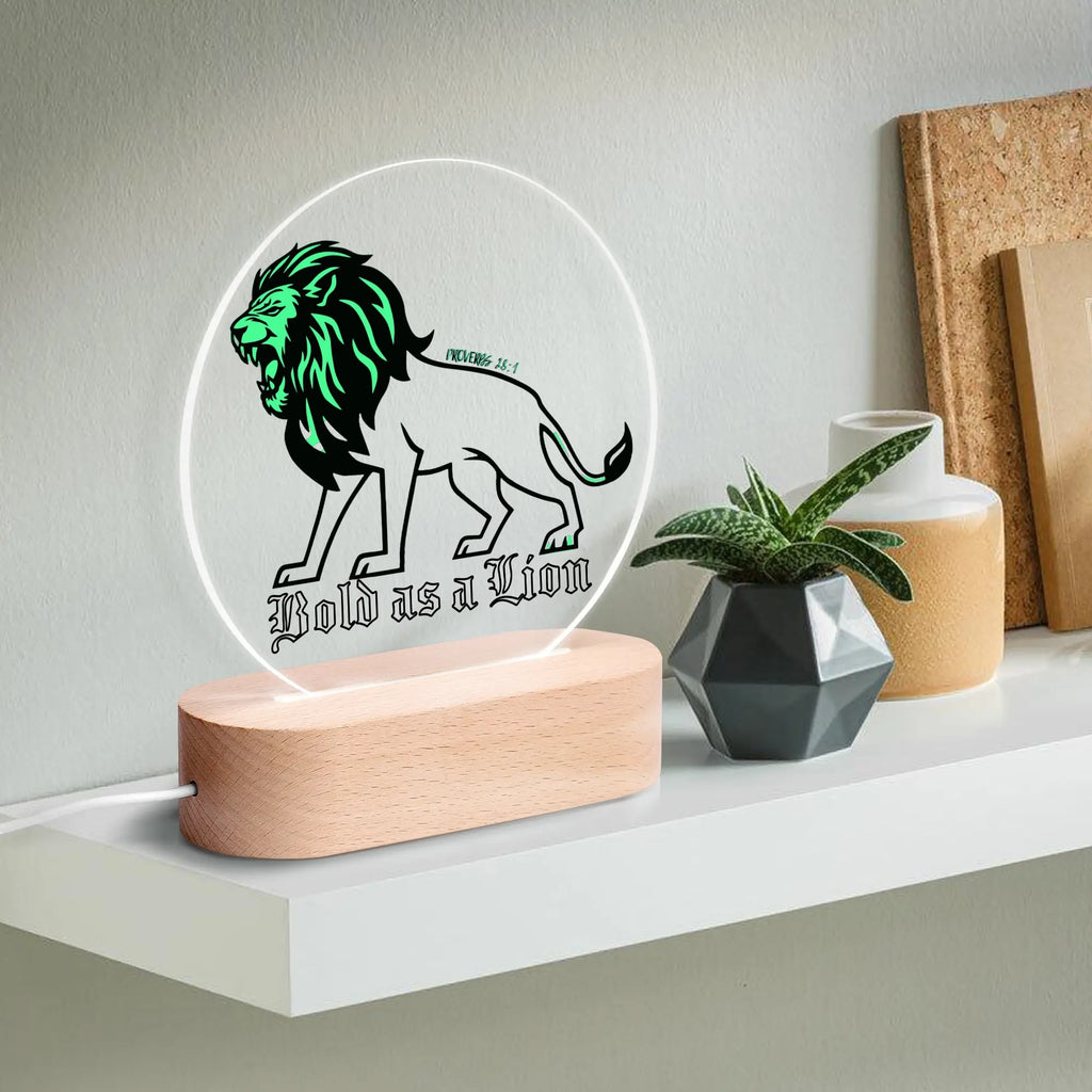 BOLD AS A LION-  Acrylic Round Lamp Night Light Home Decor, FREE SHIPPING