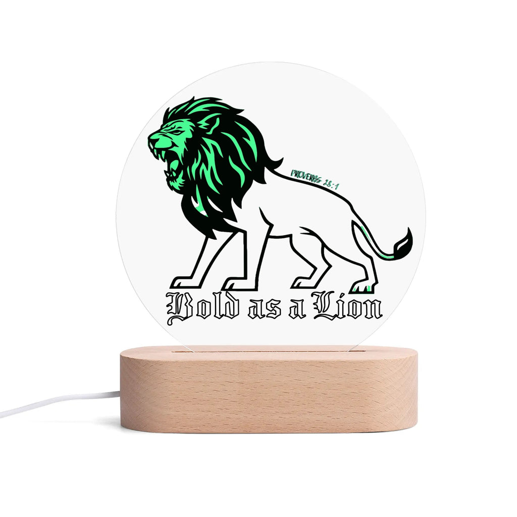 BOLD AS A LION-  Acrylic Round Lamp Night Light Home Decor, FREE SHIPPING