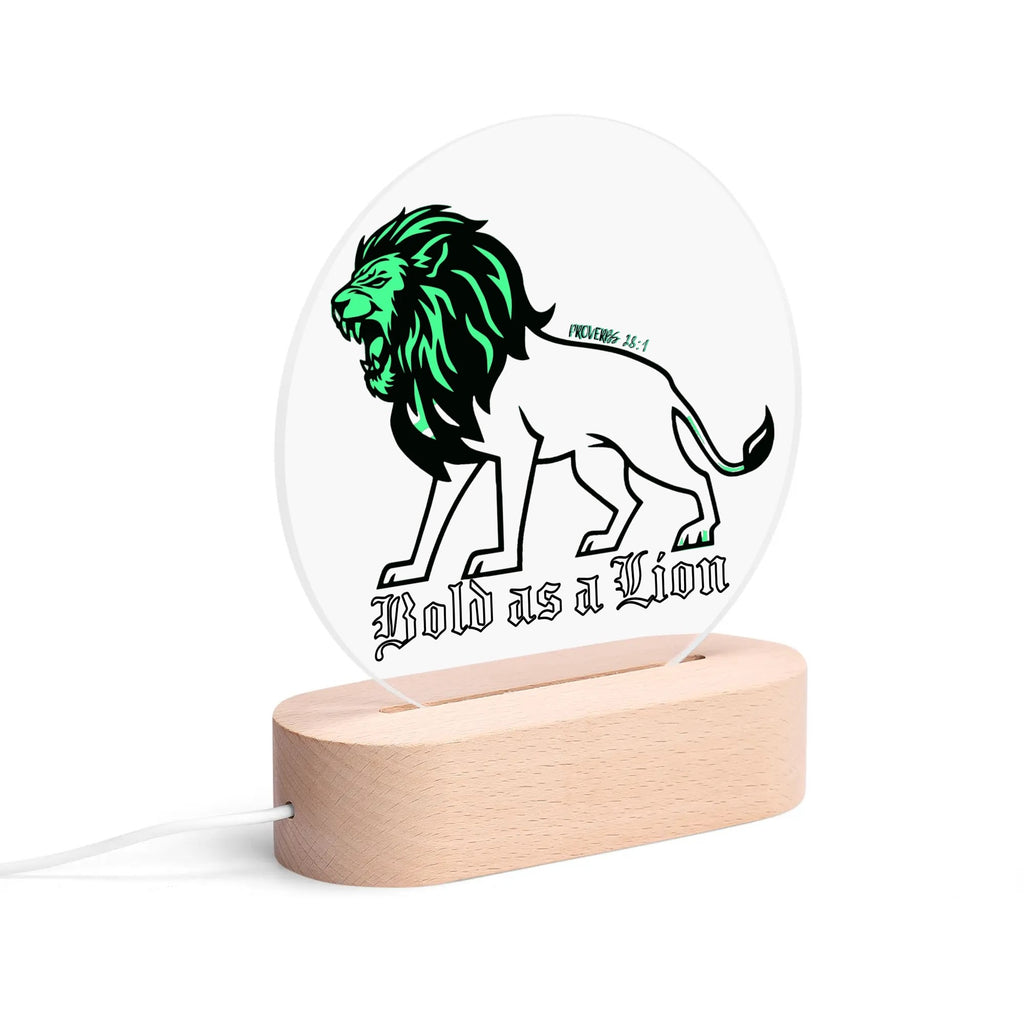 BOLD AS A LION-  Acrylic Round Lamp Night Light Home Decor, FREE SHIPPING