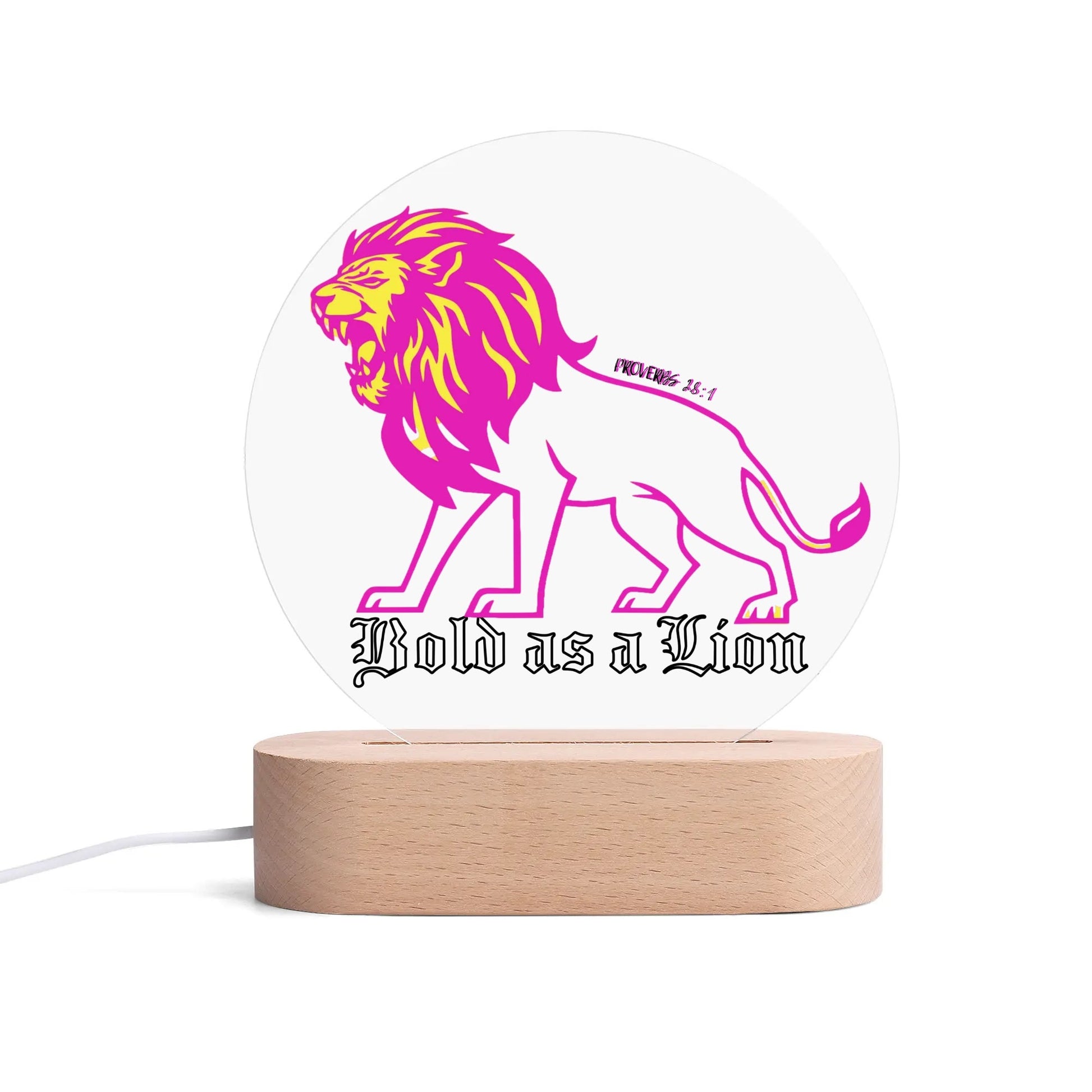 BOLD AS A LION-  Acrylic Round Lamp Night Light Home Decor, FREE SHIPPING