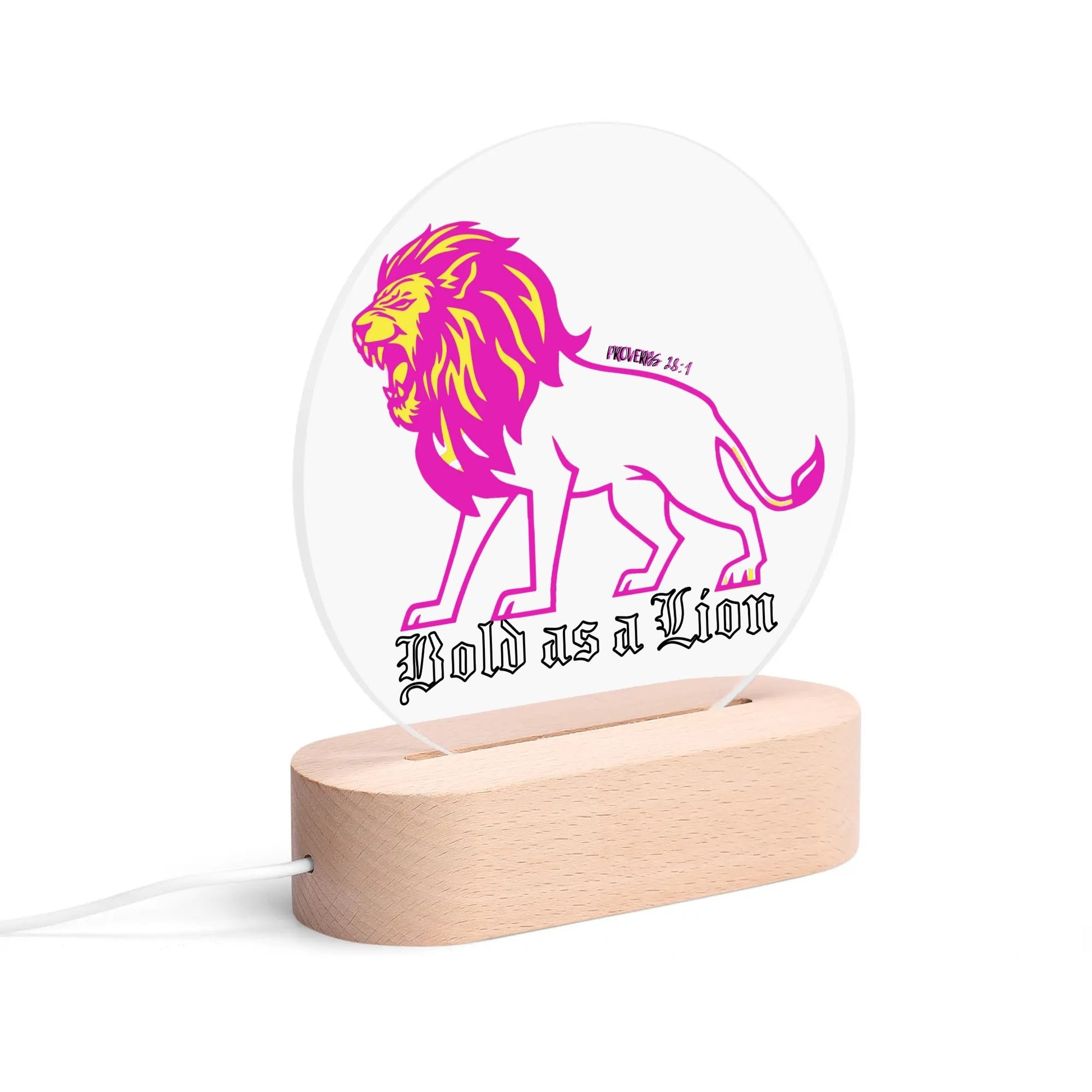BOLD AS A LION-  Acrylic Round Lamp Night Light Home Decor, FREE SHIPPING