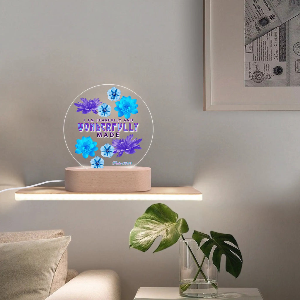 WONDERFULLY MADE-  Acrylic Round Lamp Night Light Home Decor, FREE SHIPPING