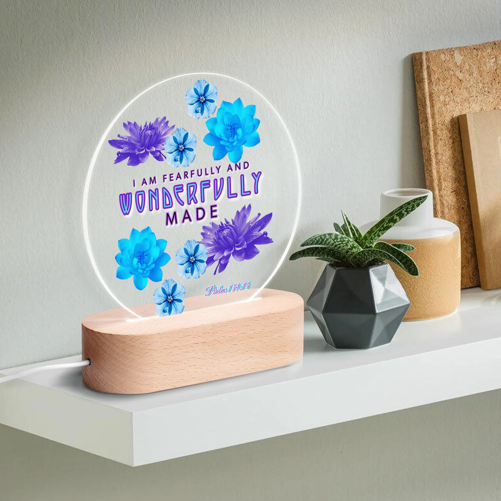WONDERFULLY MADE-  Acrylic Round Lamp Night Light Home Decor, FREE SHIPPING
