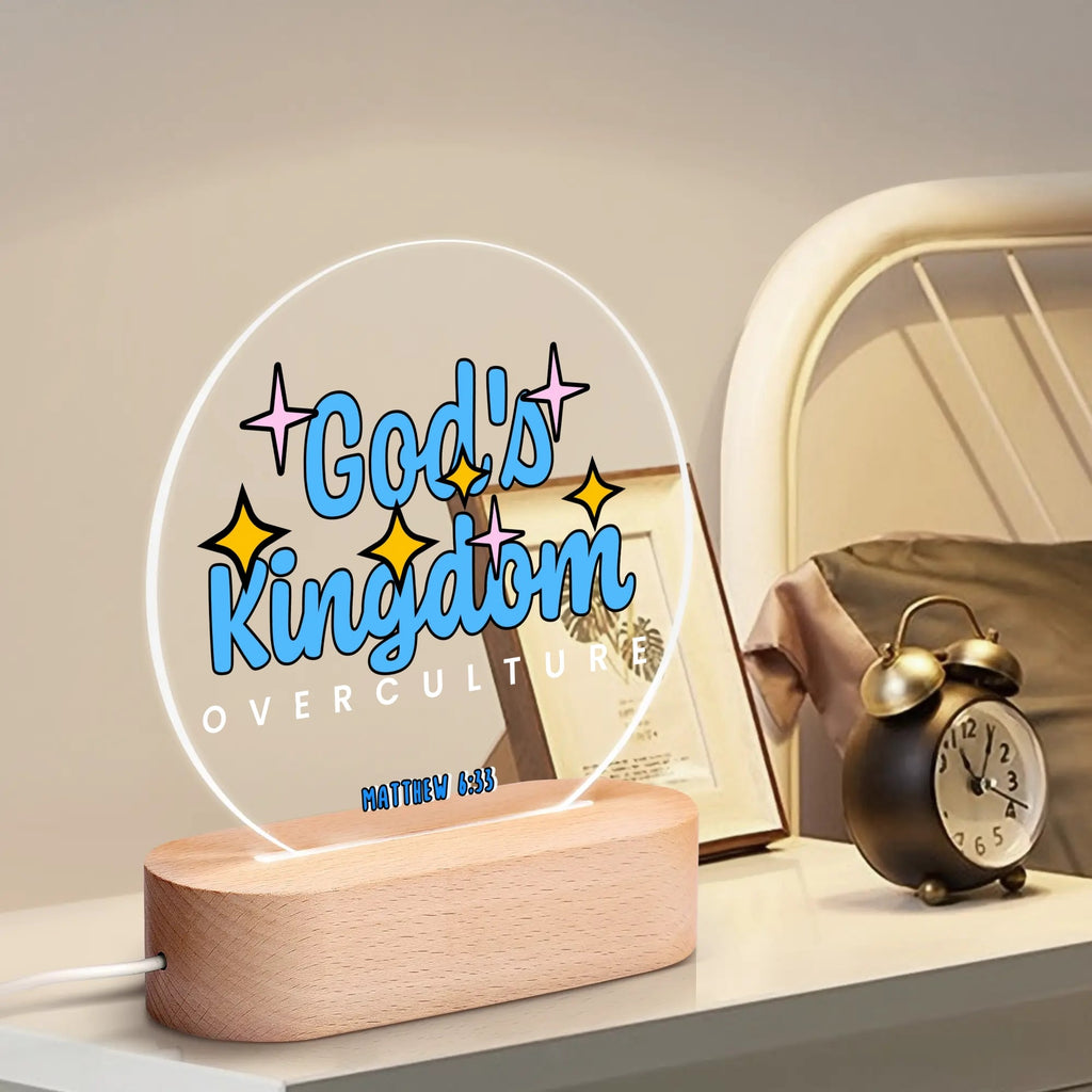 GODS KINGDOM-  Acrylic Round Lamp Night Light Home Decor, FREE SHIPPING