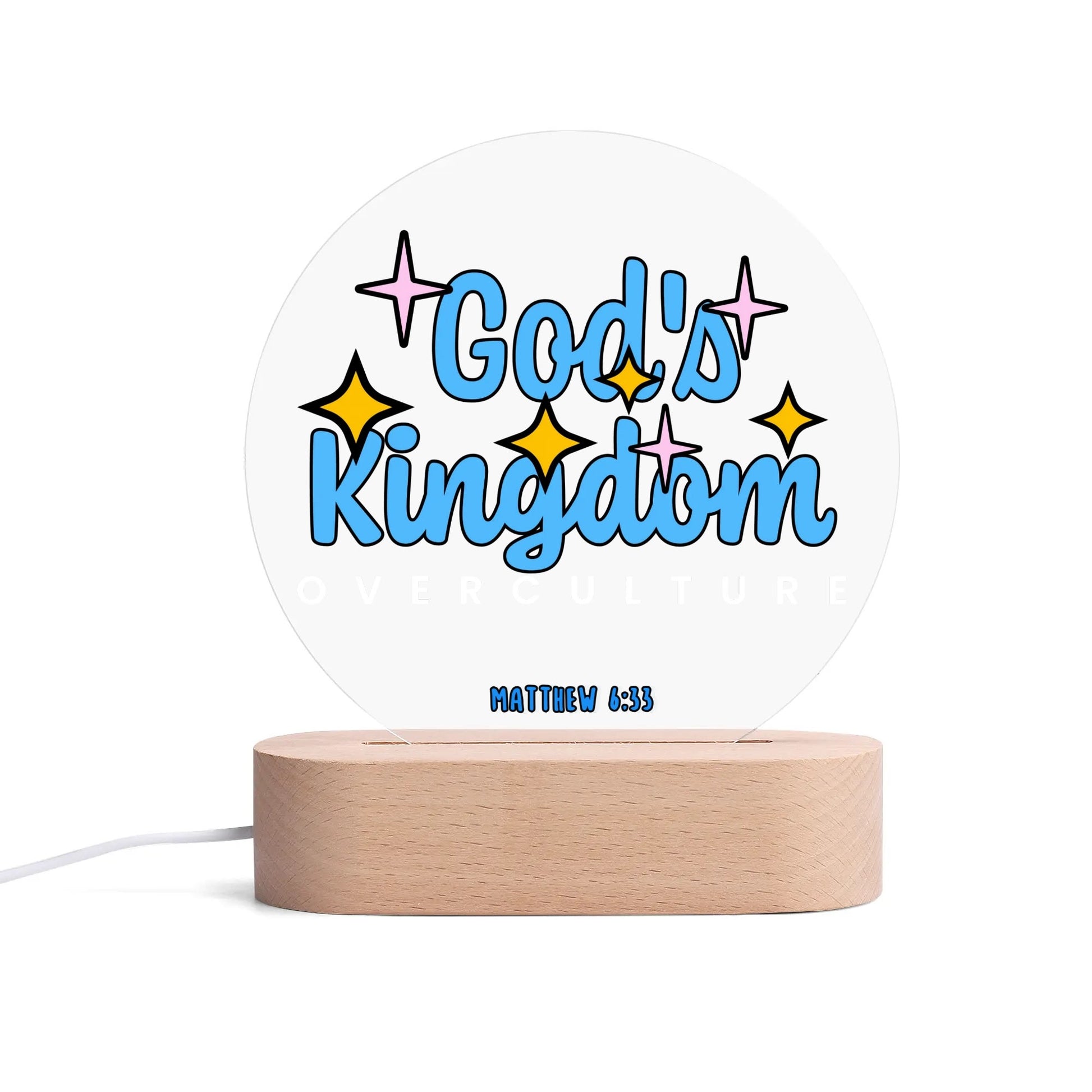 GODS KINGDOM-  Acrylic Round Lamp Night Light Home Decor, FREE SHIPPING