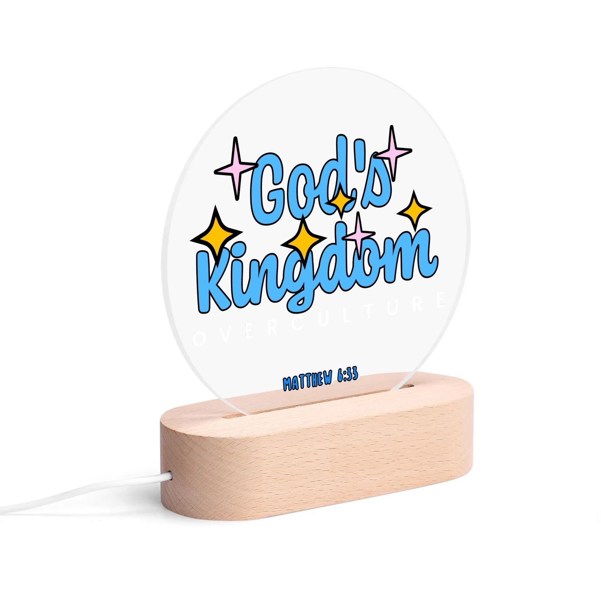 GODS KINGDOM-  Acrylic Round Lamp Night Light Home Decor, FREE SHIPPING