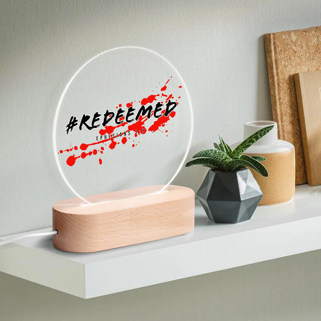 #REDEEMED-  Acrylic Round Lamp Night Light Home Decor, FREE SHIPPING