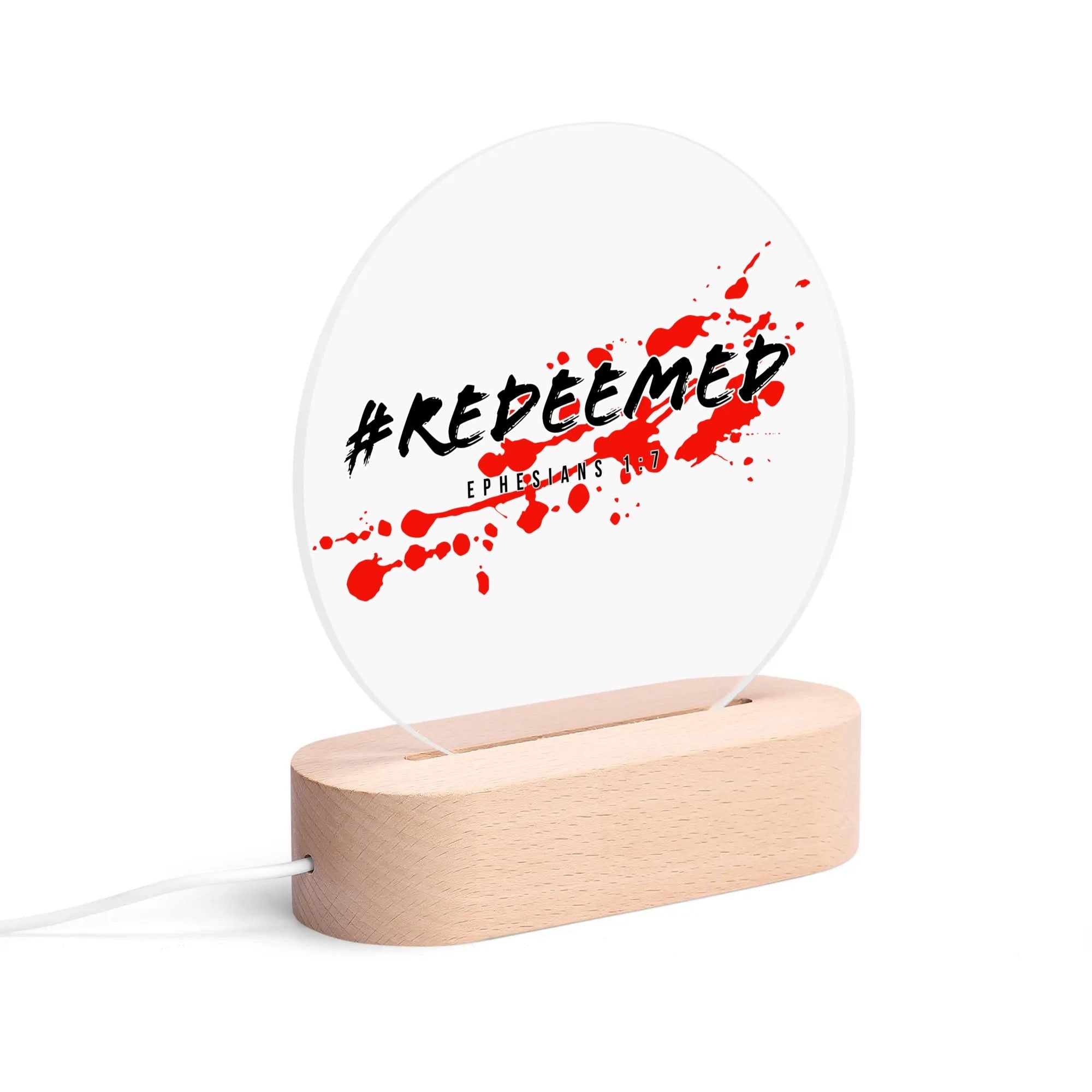 #REDEEMED-  Acrylic Round Lamp Night Light Home Decor, FREE SHIPPING