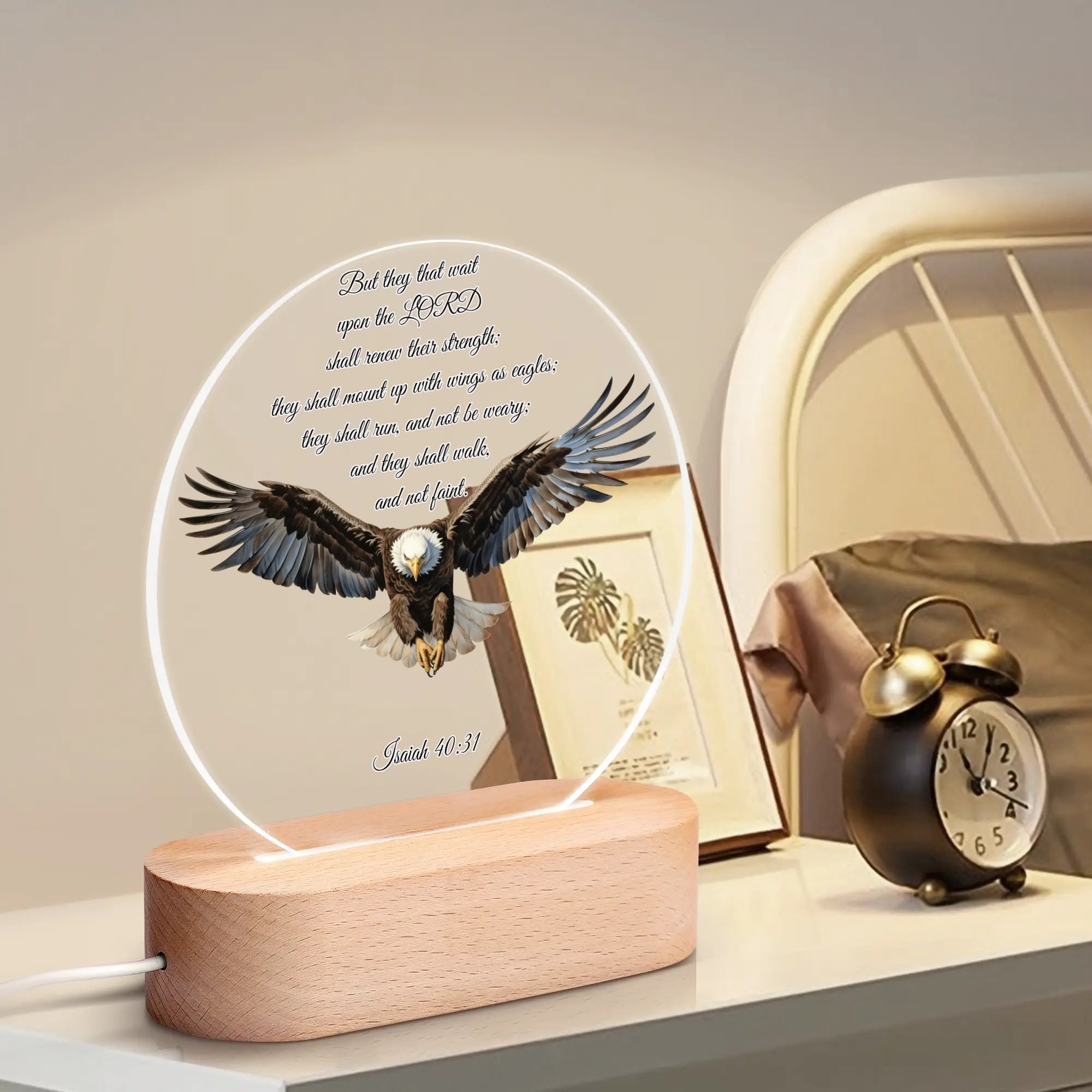 EAGLES WINGS-  Acrylic Round Lamp Night Light Home Decor, FREE SHIPPING