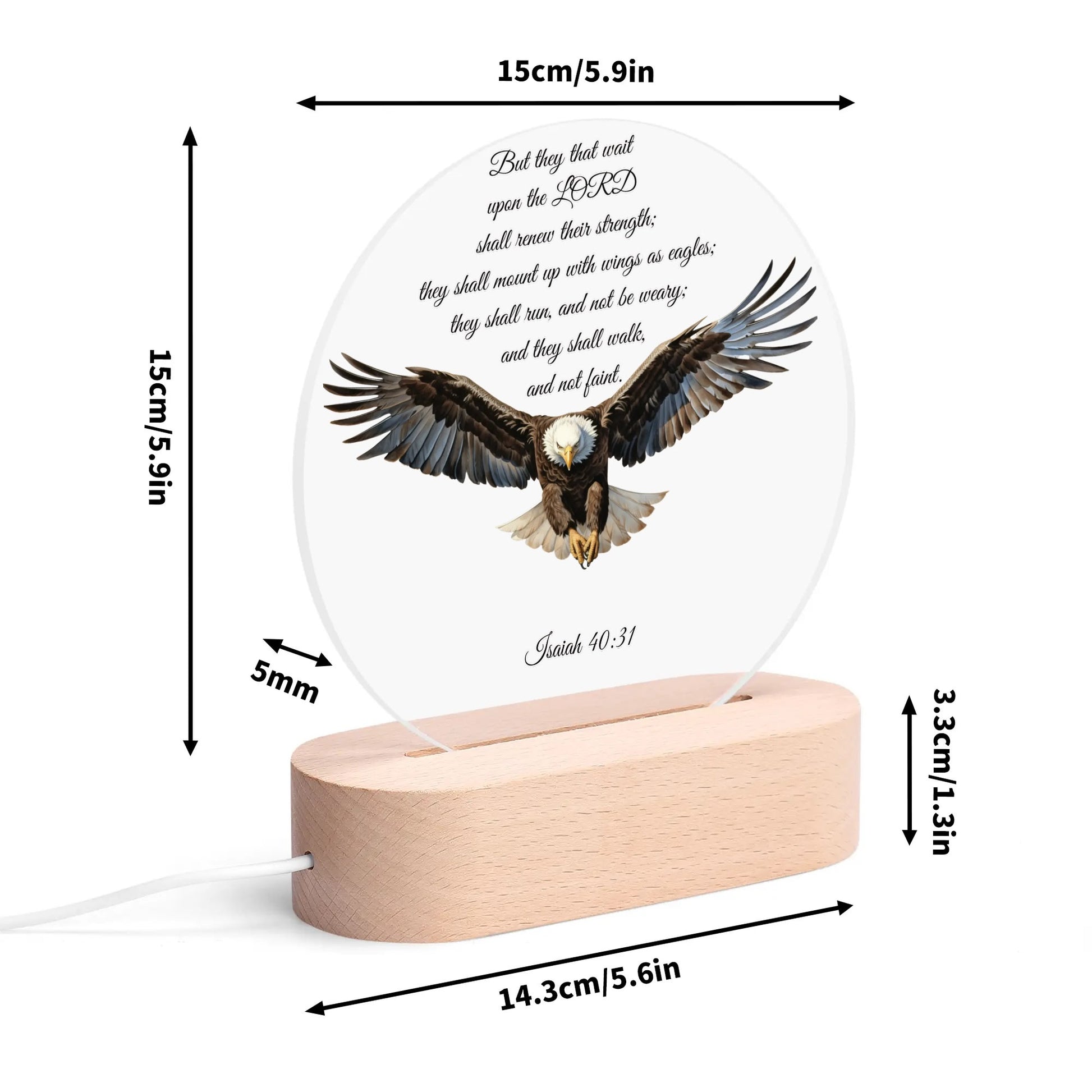 EAGLES WINGS-  Acrylic Round Lamp Night Light Home Decor, FREE SHIPPING