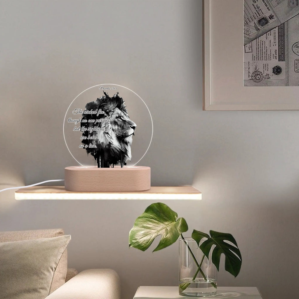 BOLD AS A LION-  Acrylic Round Lamp Night Light Home Decor, FREE SHIPPING