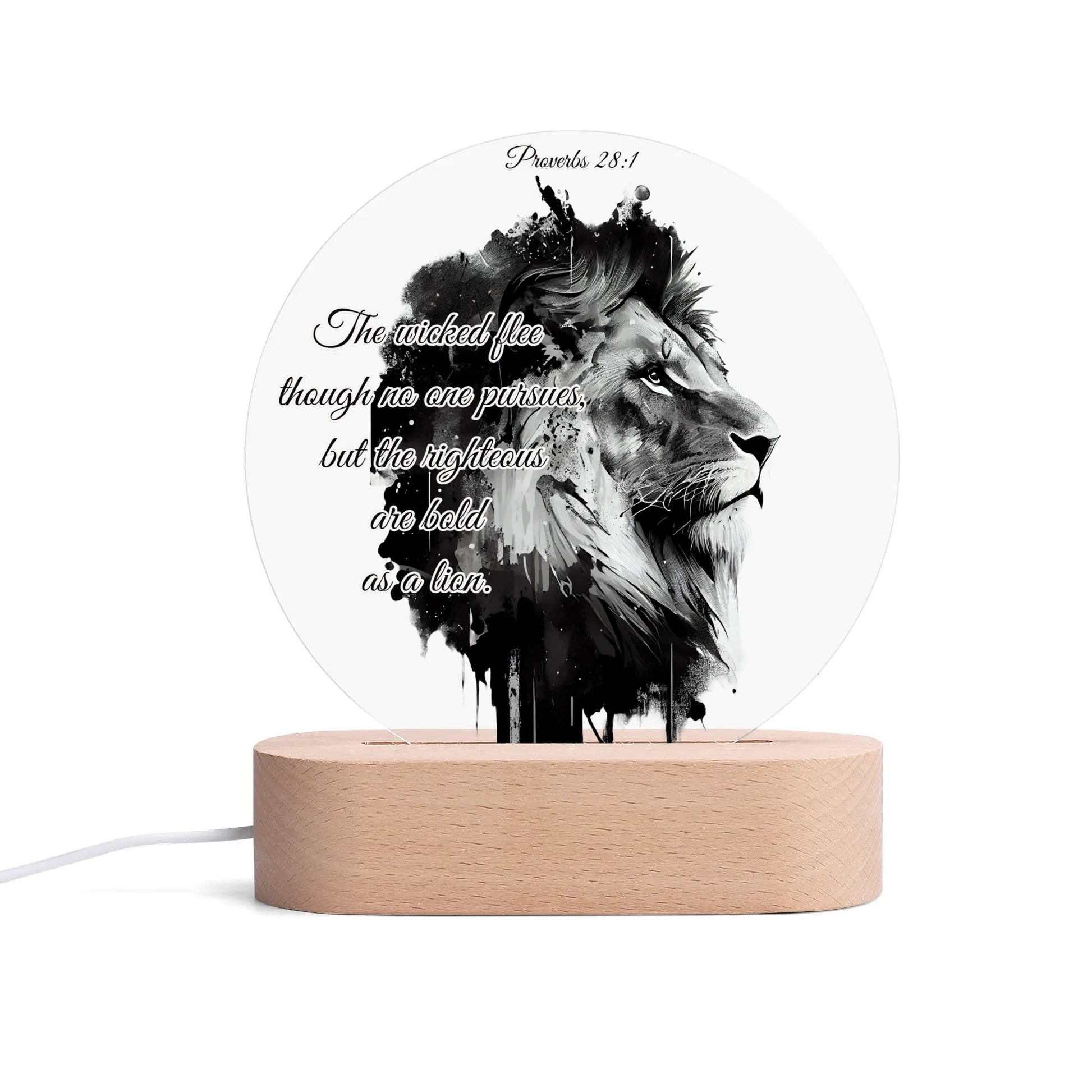 BOLD AS A LION-  Acrylic Round Lamp Night Light Home Decor, FREE SHIPPING