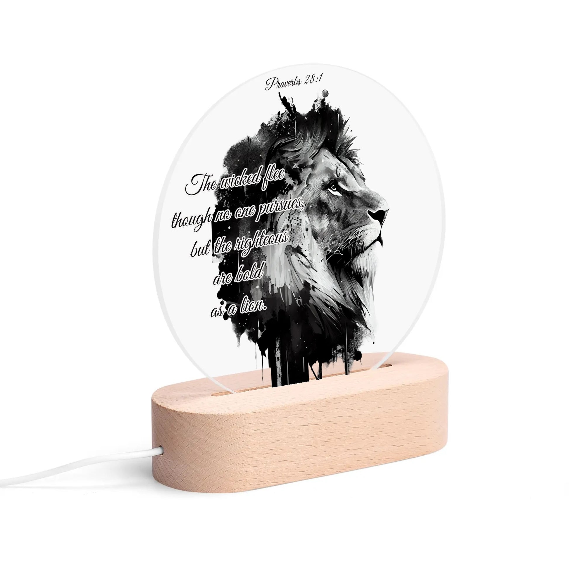 BOLD AS A LION-  Acrylic Round Lamp Night Light Home Decor, FREE SHIPPING
