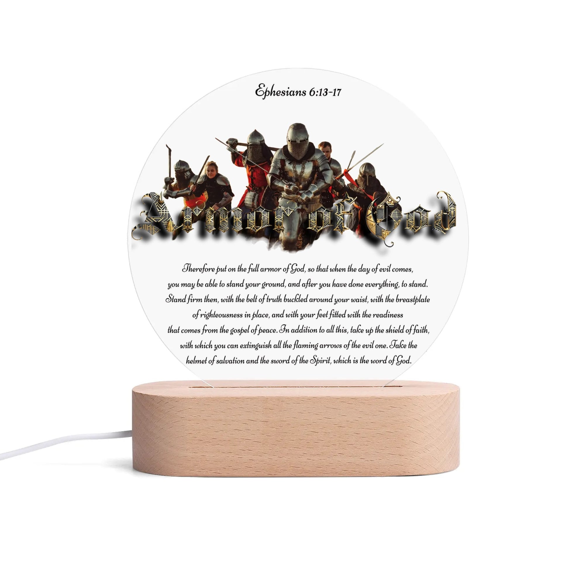 SPIRITUAL WARFARE-  Acrylic Round Lamp Night Light Home Decor, FREE SHIPPING