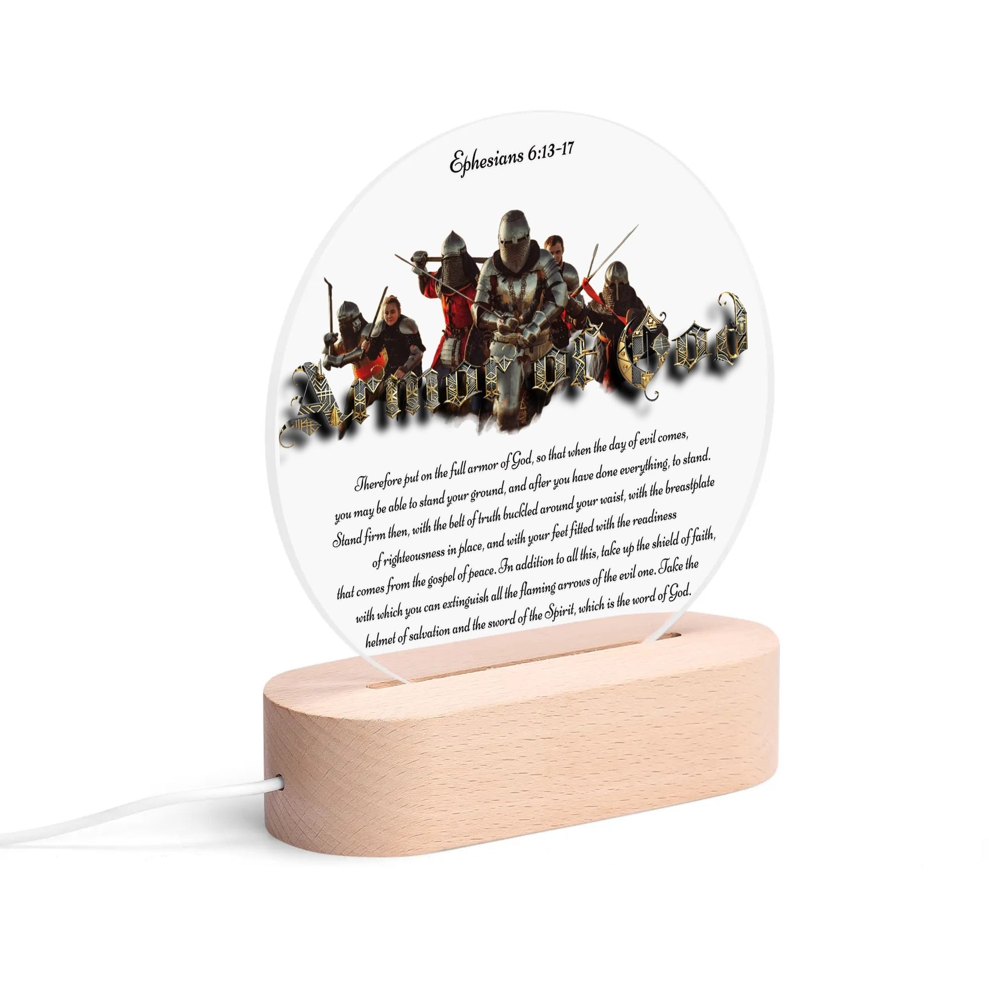 SPIRITUAL WARFARE-  Acrylic Round Lamp Night Light Home Decor, FREE SHIPPING