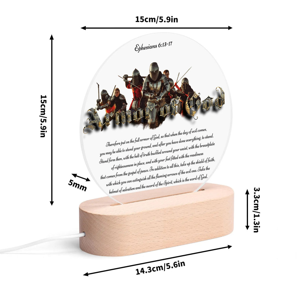SPIRITUAL WARFARE-  Acrylic Round Lamp Night Light Home Decor, FREE SHIPPING