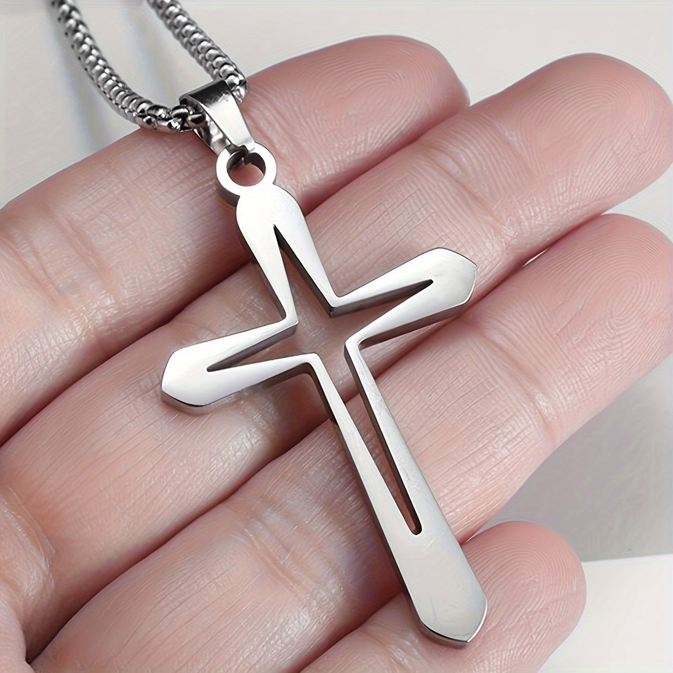 Stainless Steel Cross Pendant Necklace