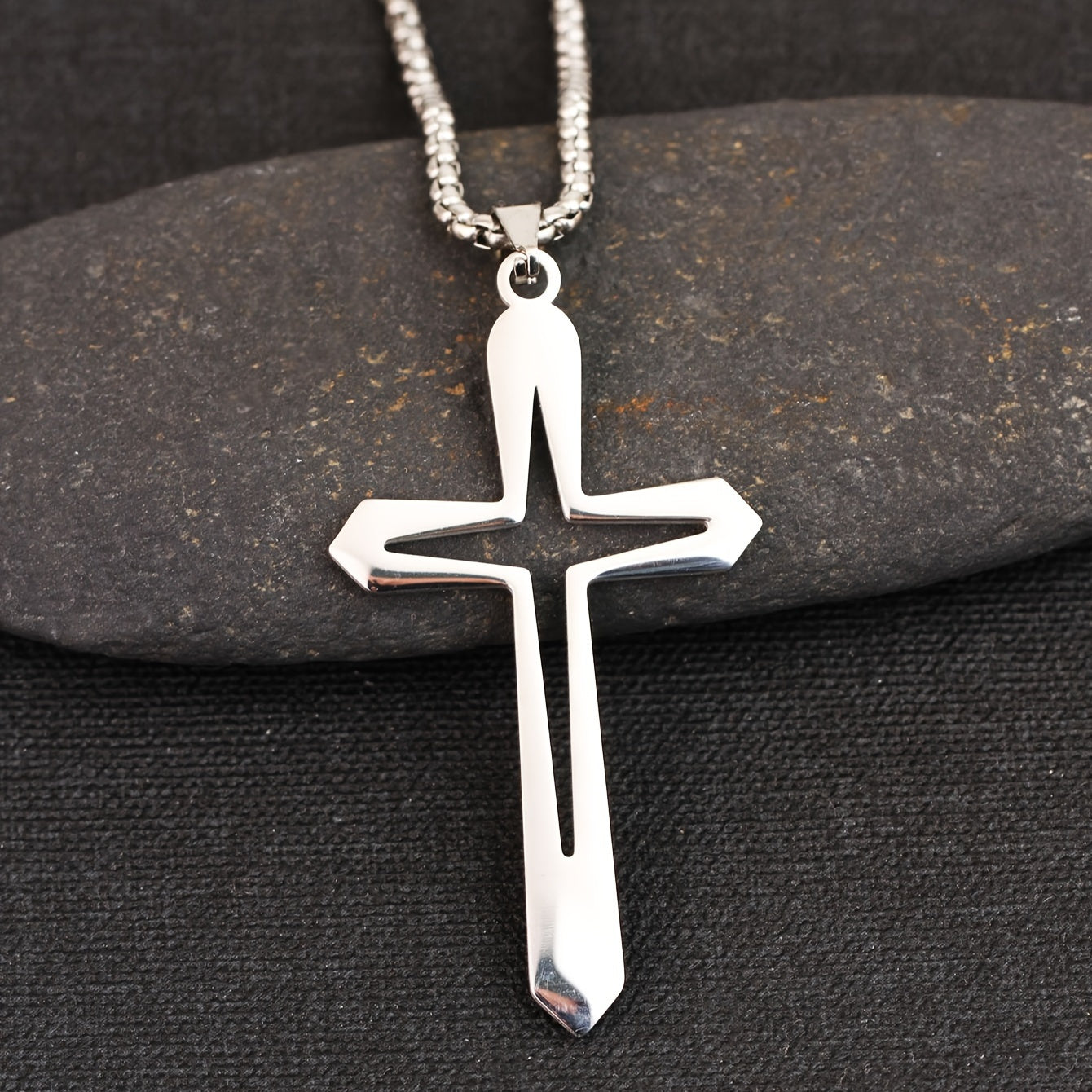 Stainless Steel Cross Pendant Necklace