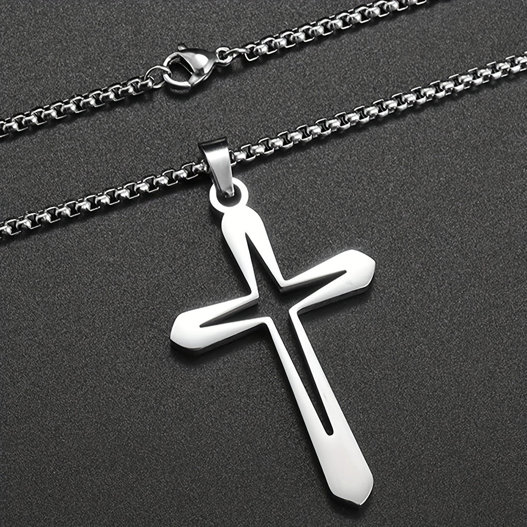 Stainless Steel Cross Pendant Necklace