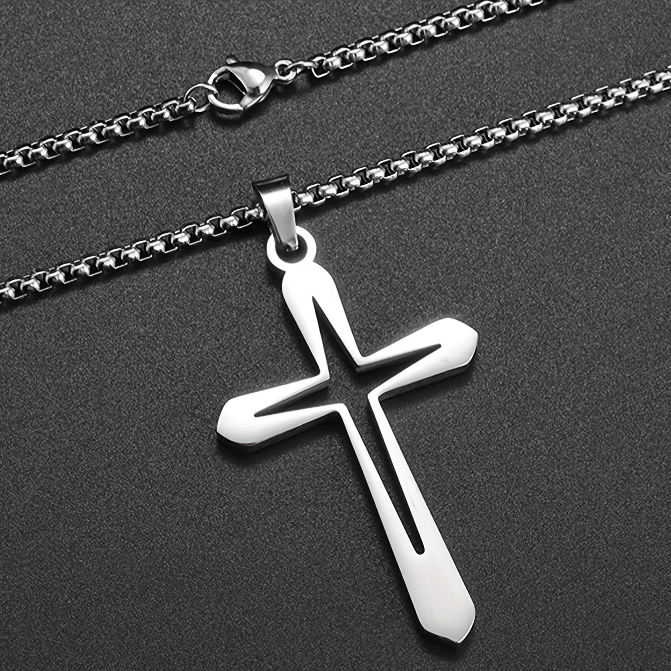 Stainless Steel Cross Pendant Necklace