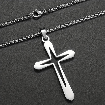 Stainless Steel Cross Pendant Necklace