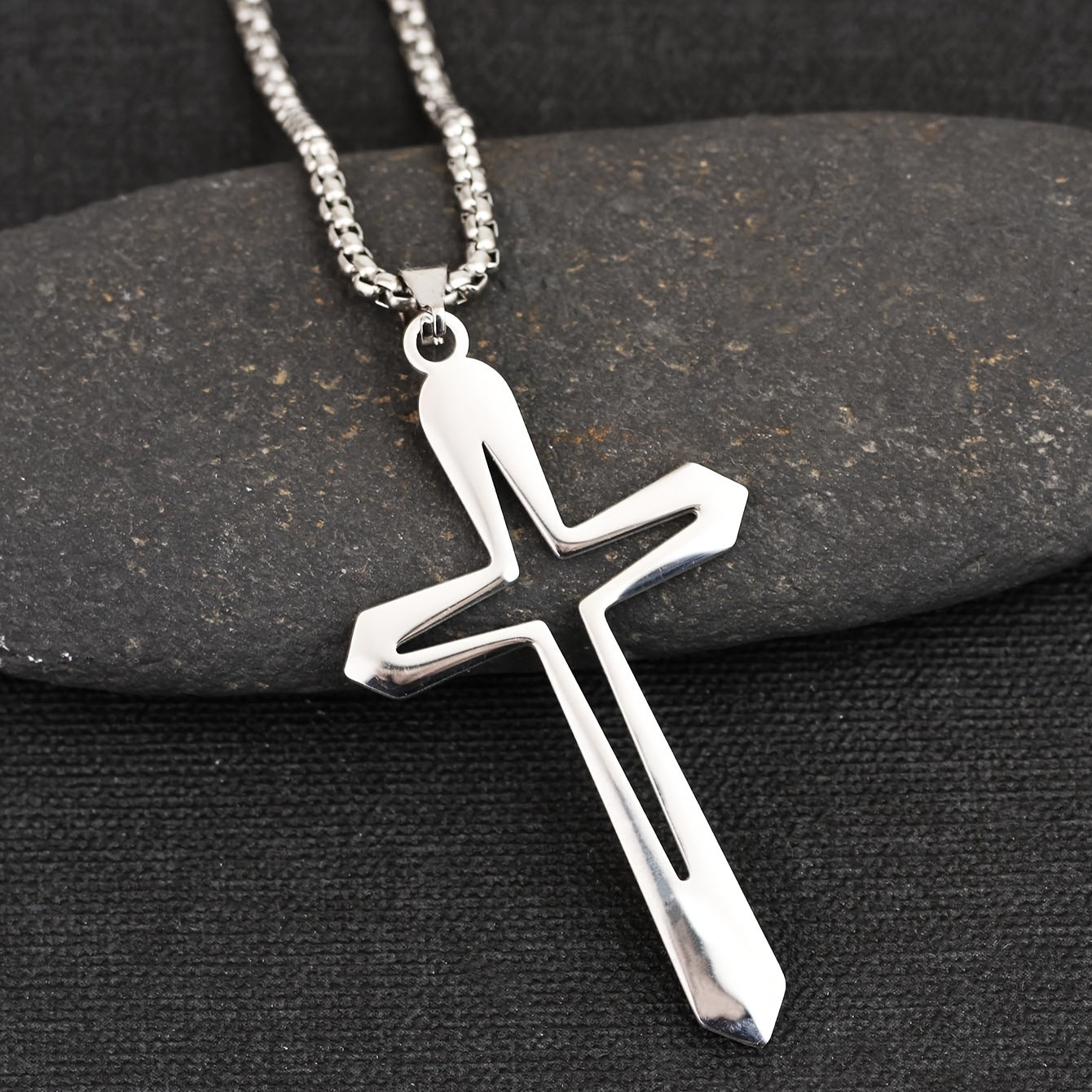 Stainless Steel Cross Pendant Necklace