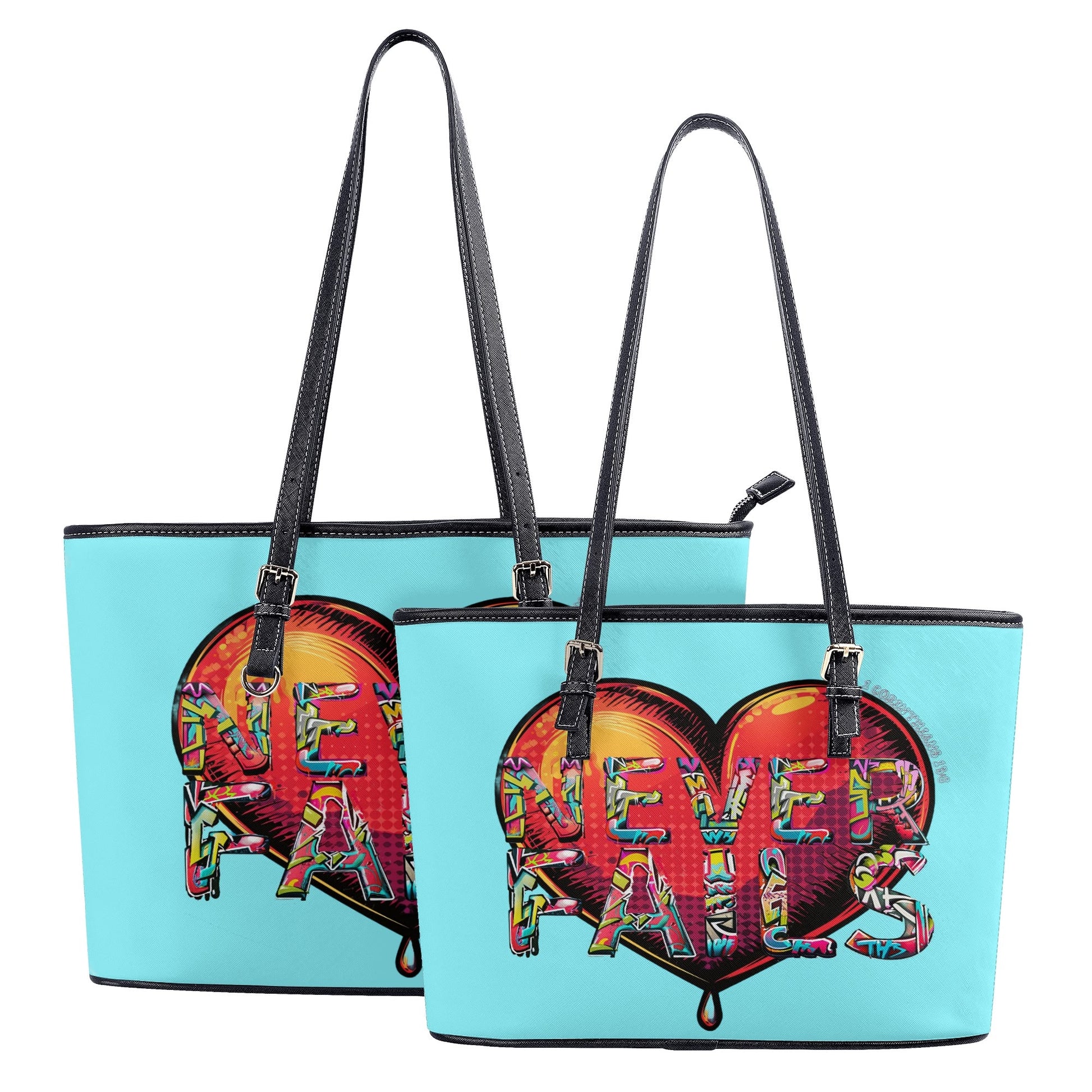 LOVE NEVER FAILS- PU Leather Tote Bag, FREE SHIPPING