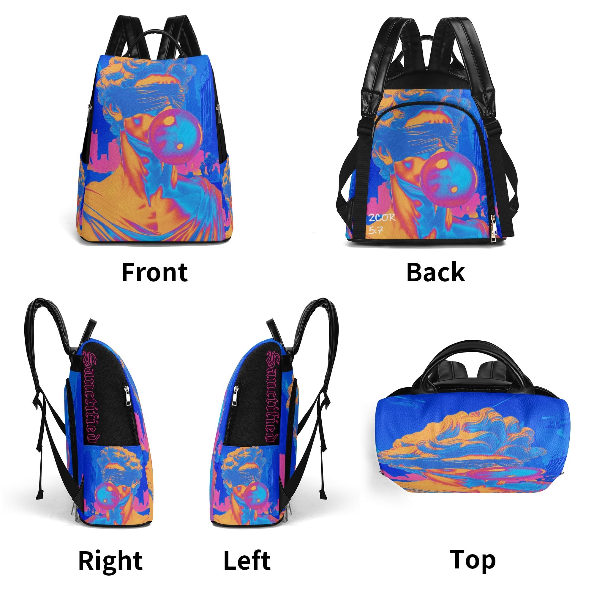 Walk by Faith- New Travel PU Daypack Anti-theft Backpack