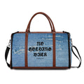NO HOLDING BACK- Personalized Leather Duffle Bag Foldable Travel Bag, FREE SHIPPING