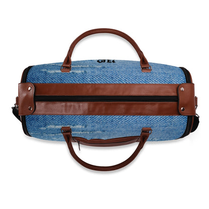 NO HOLDING BACK- Personalized Leather Duffle Bag Foldable Travel Bag, FREE SHIPPING
