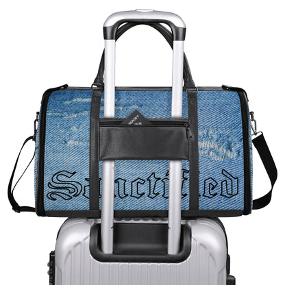 NO HOLDING BACK- Personalized Leather Duffle Bag Foldable Travel Bag, FREE SHIPPING