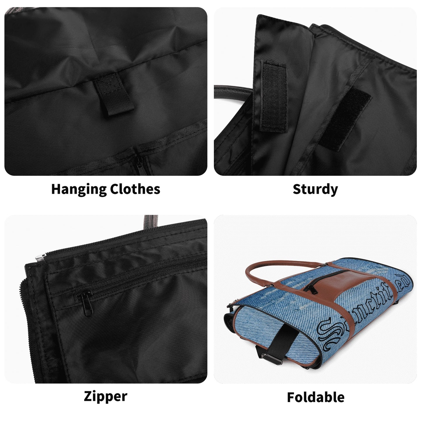 NO HOLDING BACK- Personalized Leather Duffle Bag Foldable Travel Bag, FREE SHIPPING