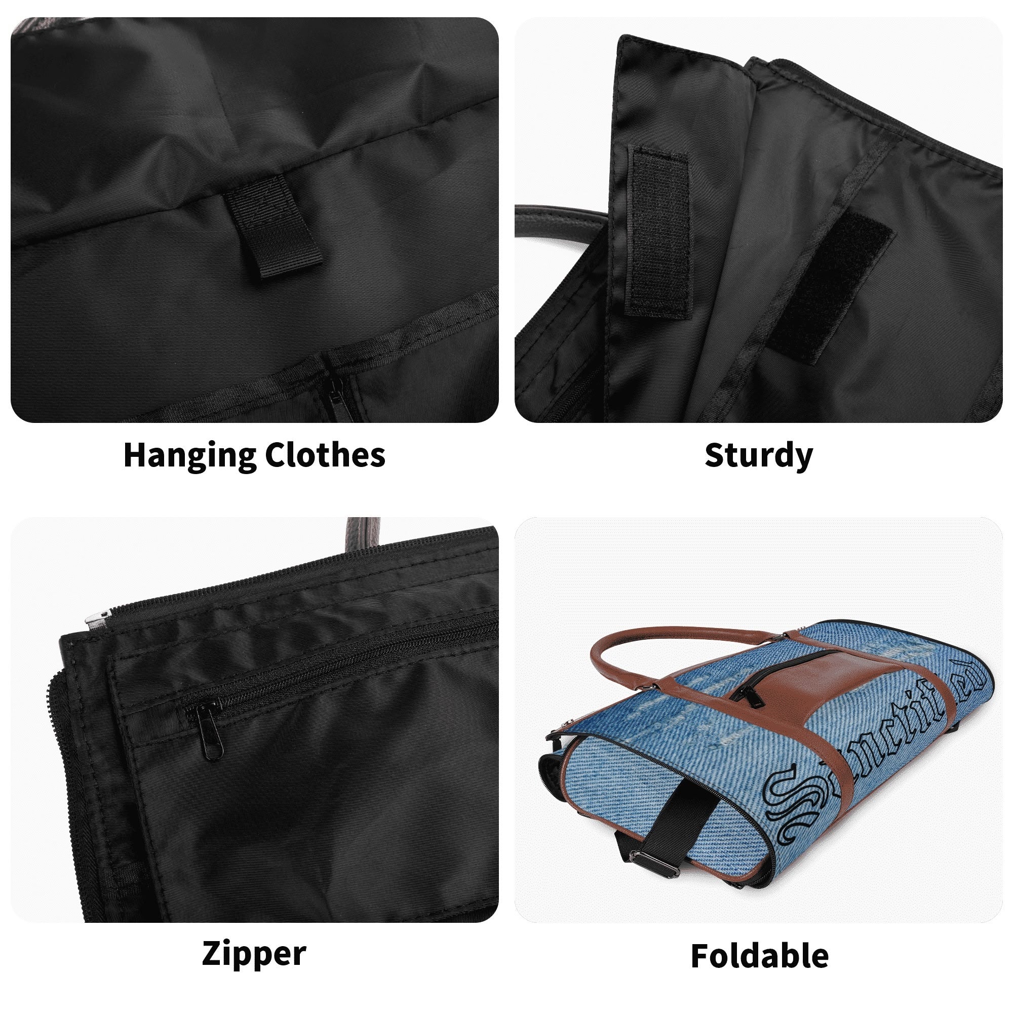 NO HOLDING BACK- Personalized Leather Duffle Bag Foldable Travel Bag, FREE SHIPPING