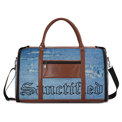 NO HOLDING BACK- Personalized Leather Duffle Bag Foldable Travel Bag, FREE SHIPPING