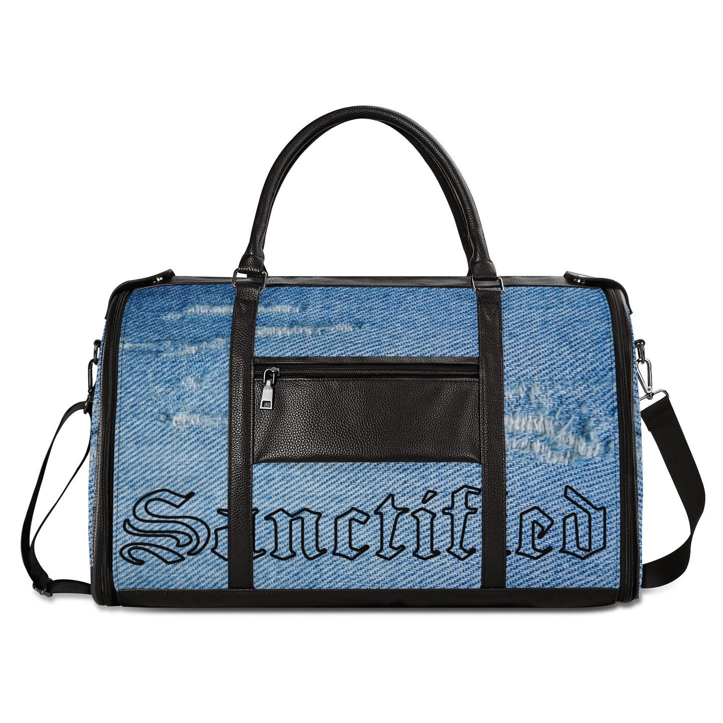 NO HOLDING BACK- Personalized Leather Duffle Bag Foldable Travel Bag, FREE SHIPPING